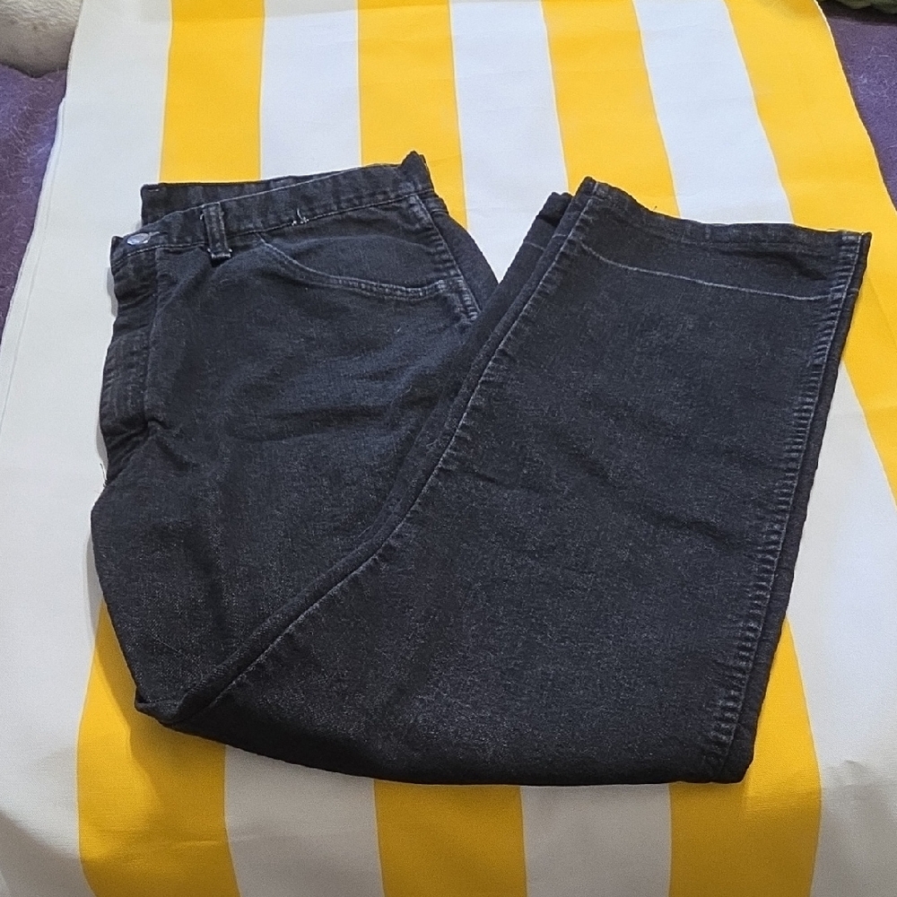 Wrangler Men's Relaxed Black Jeans 38 X 34